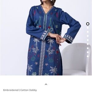 Khaadi Blue Embroidered Dress